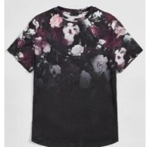 SHEIN Black and Purple Floral Men's Tee